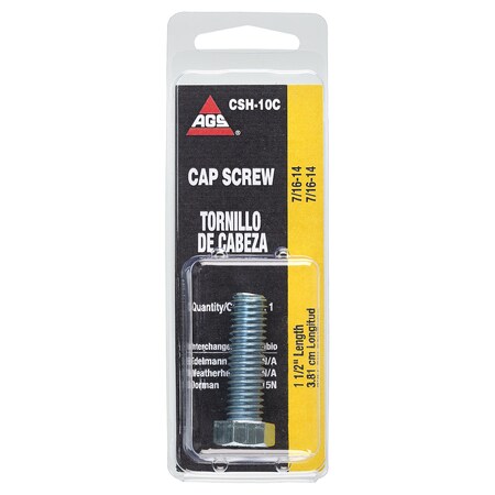 Ags Steel Cap Screw, 1-1/2 Length, (7/16-14), 1/card CSH-10C